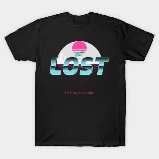 Get lost to find yourself 80s aesthetic T-Shirt by Lemon Squeezy design 